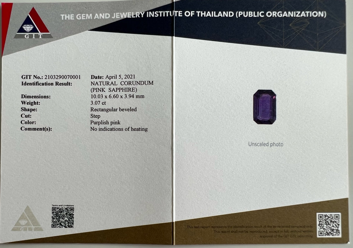 PURPLE SAPPHIRE EMERALD CUT
