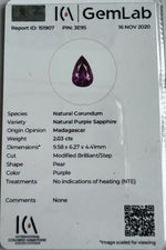PURPLE SAPPHIRE PEAR