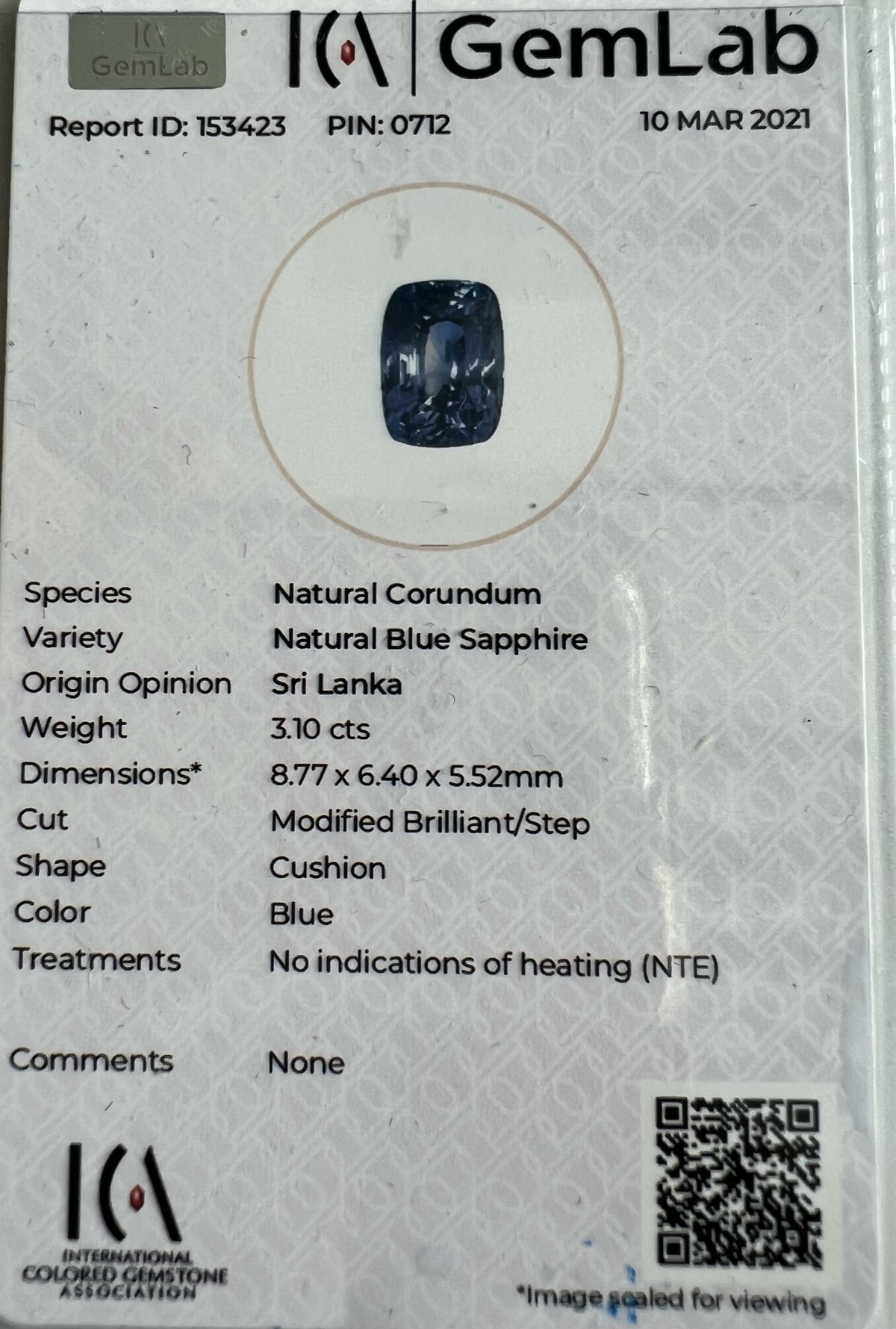 BLUE SAPPHIRE CUSHION