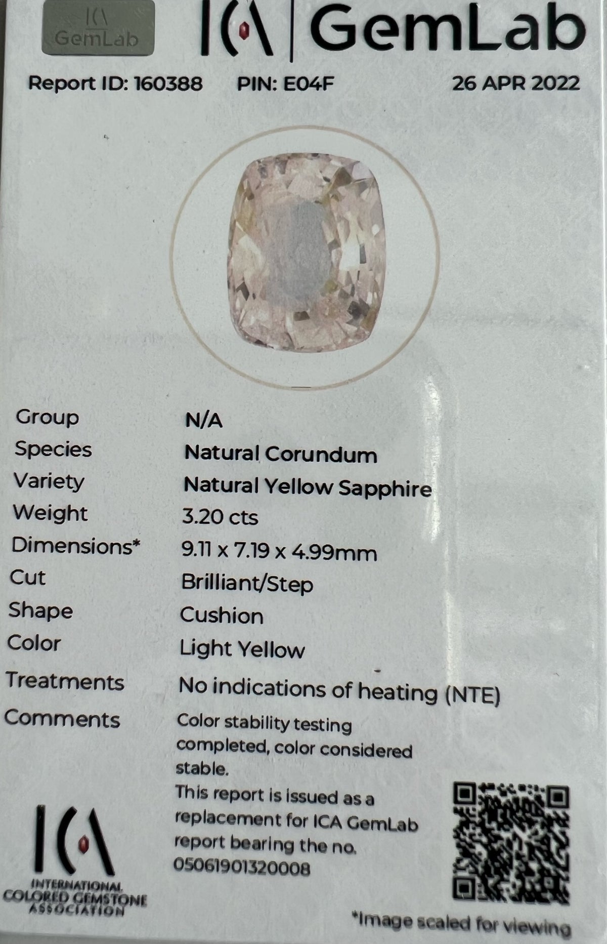 YELLOW SAPPHIRE CUSHION