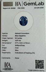 BLUE SAPPHIRE OVAL