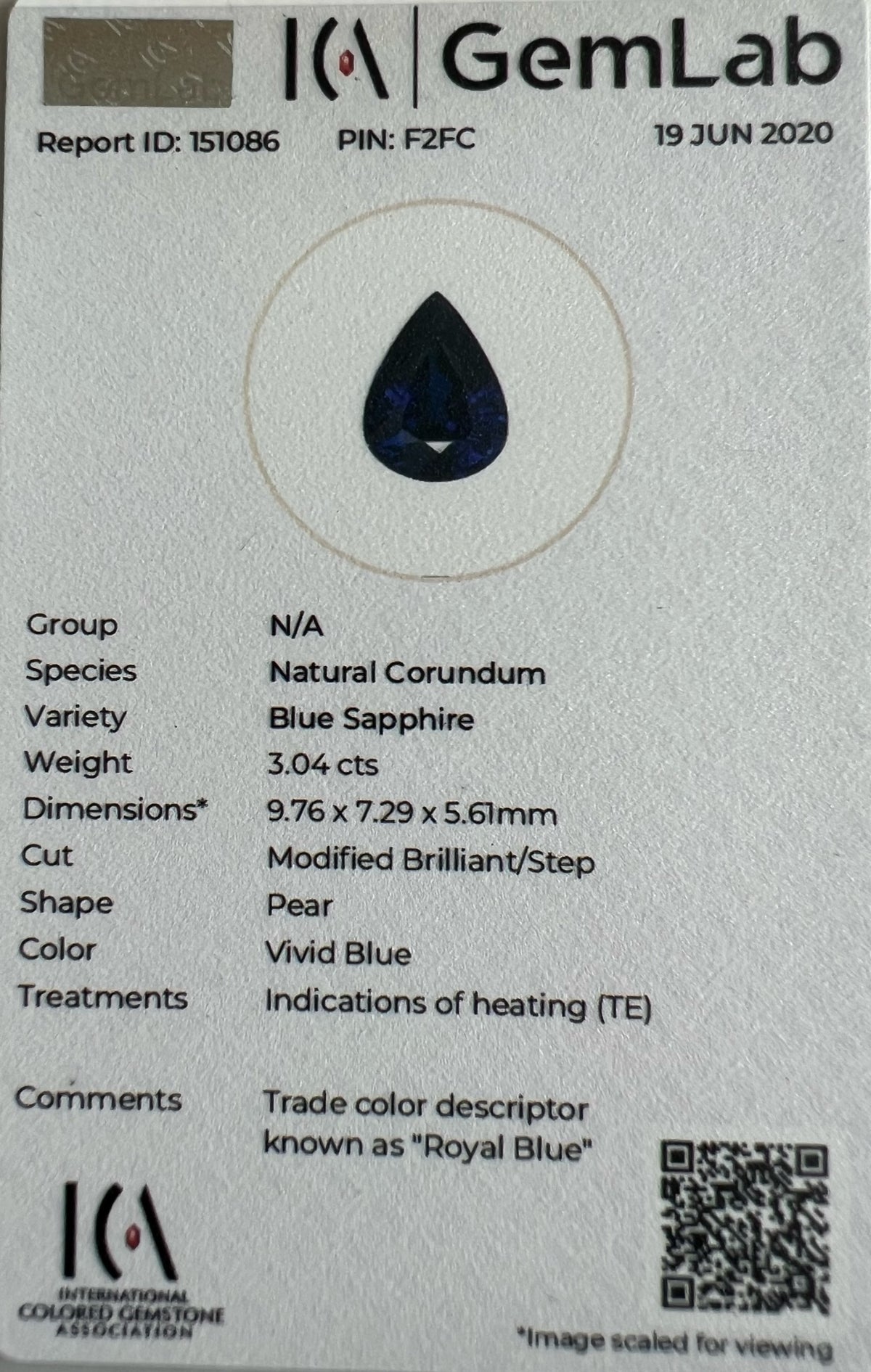 BLUE SAPPHIRE PEAR