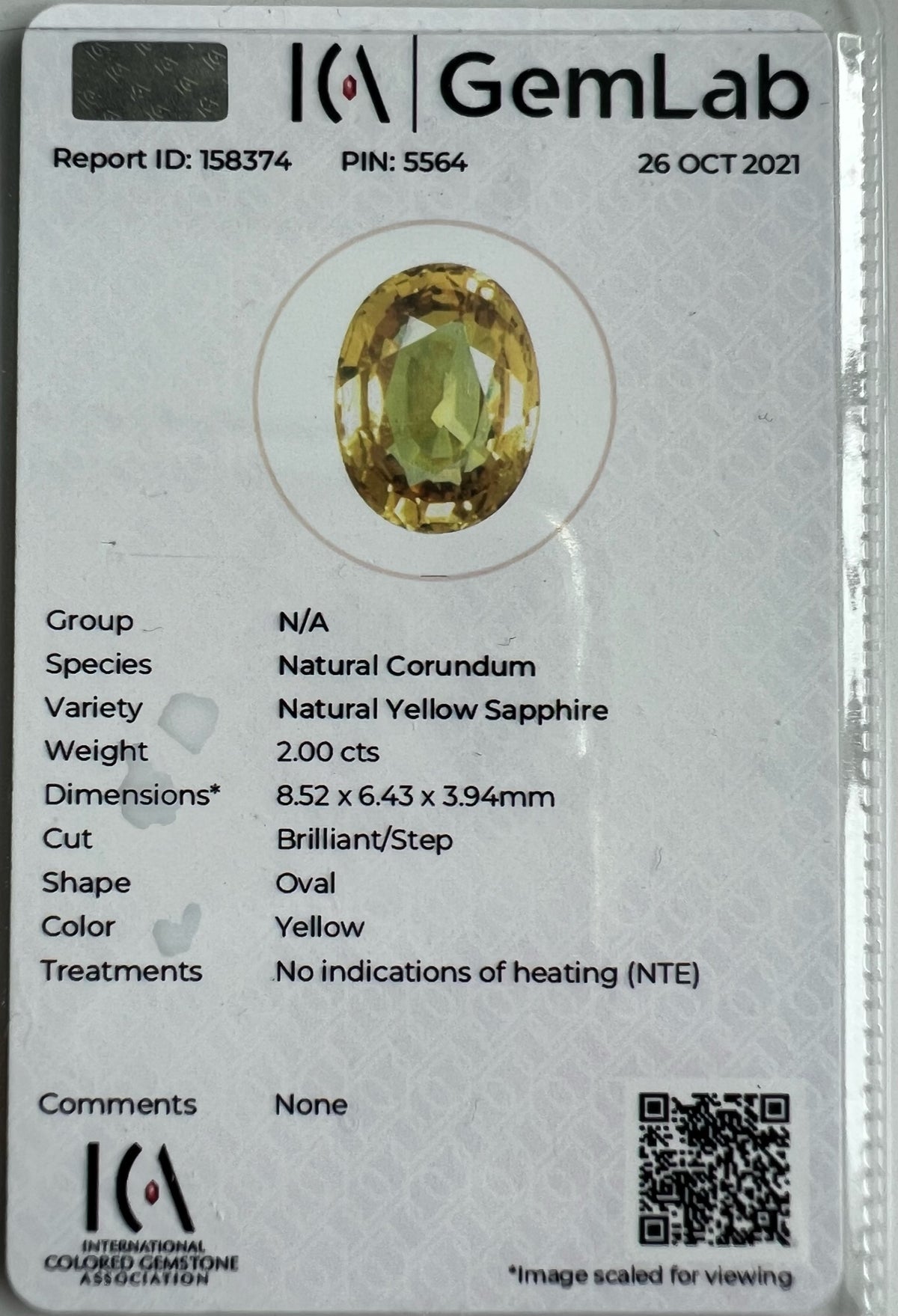 YELLOW SAPPHIRE OVAL