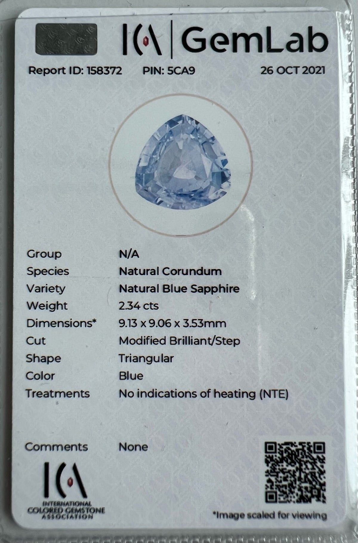 BLUE SAPPHIRE TRILLION