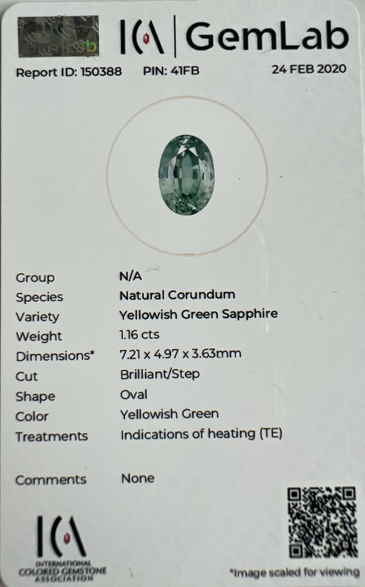 GREEN SAPPHIRE OVAL