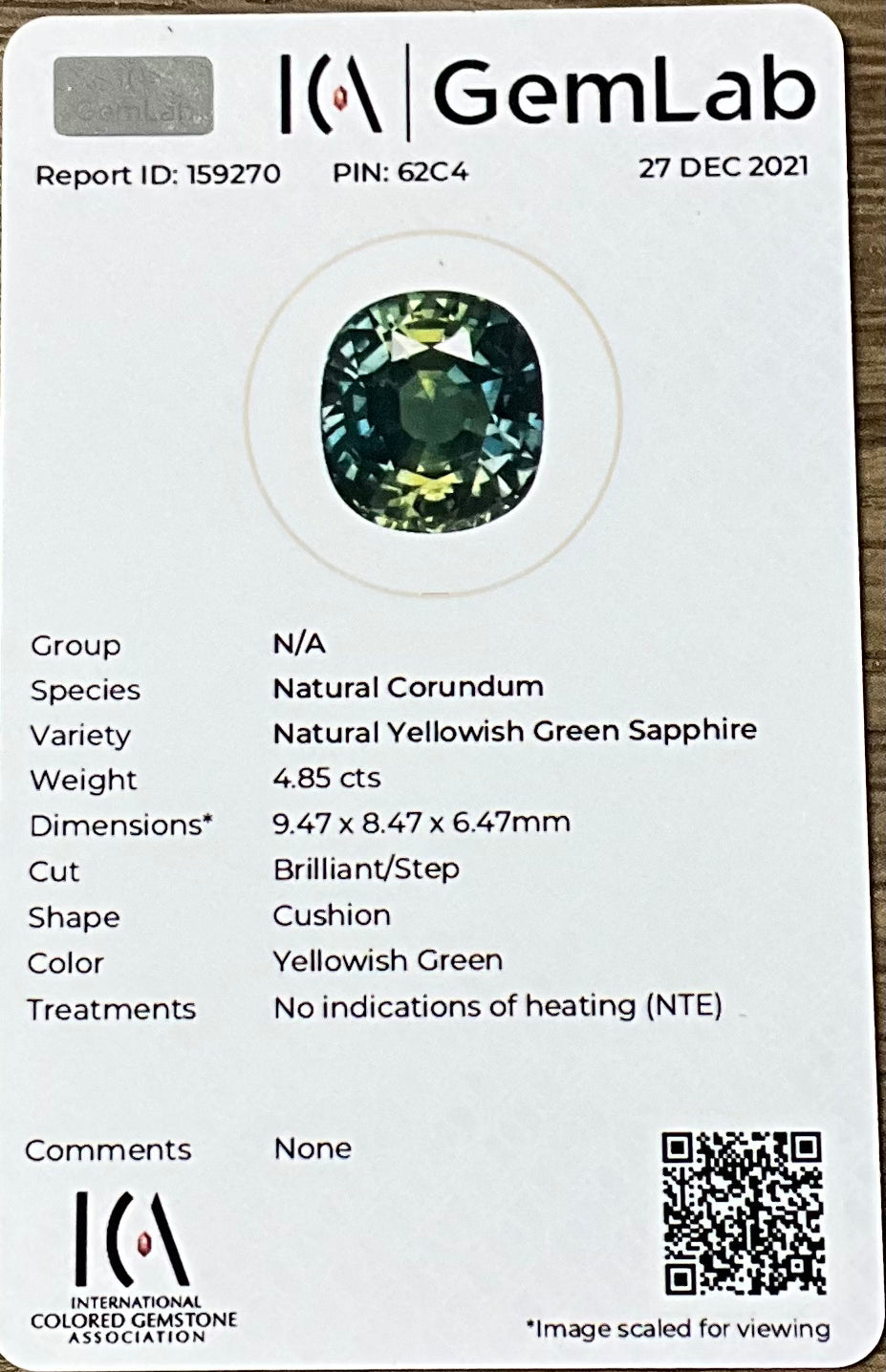 GREEN SAPPHIRE CUSHION