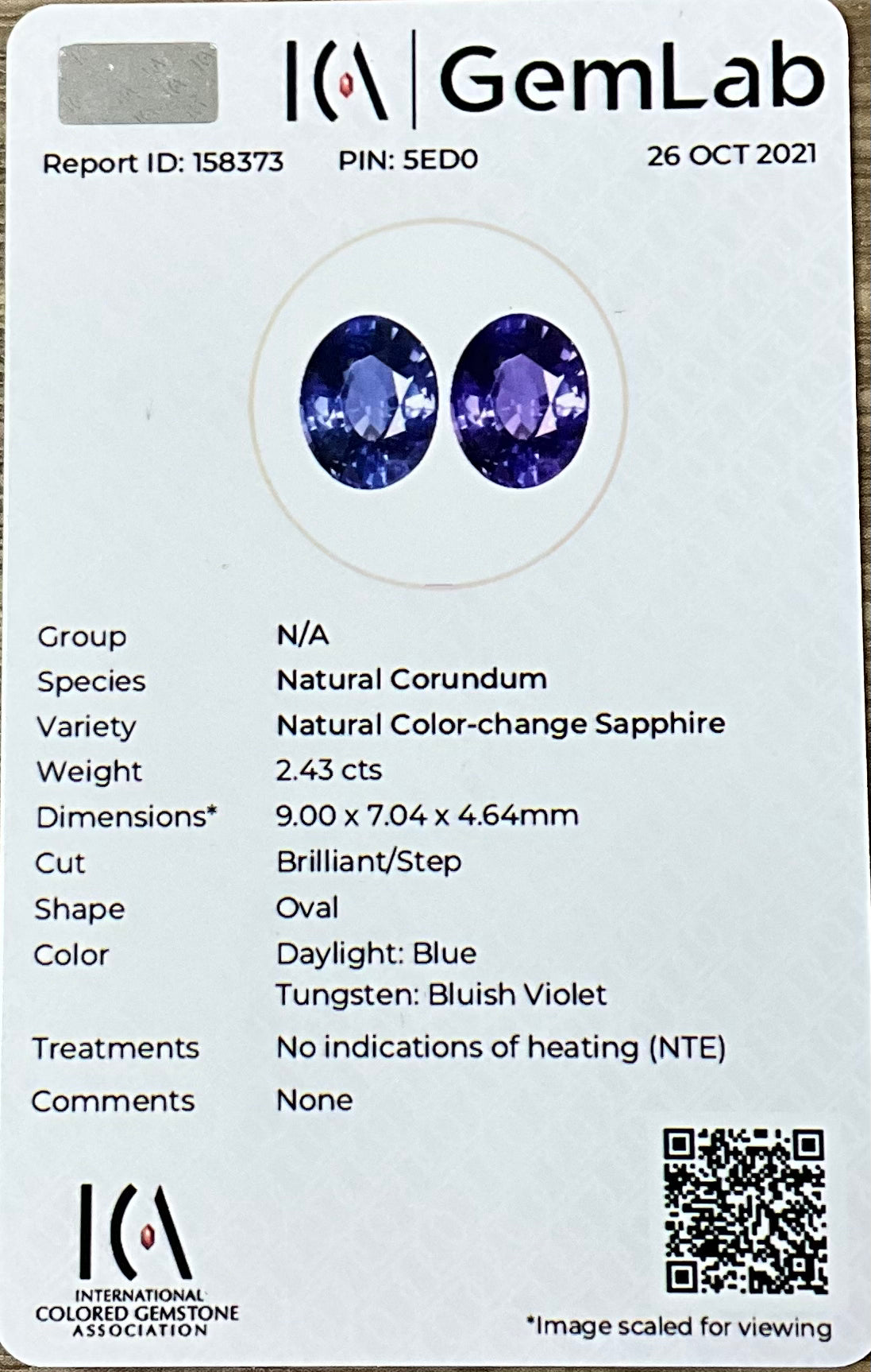BLUE SAPPHIRE OVAL