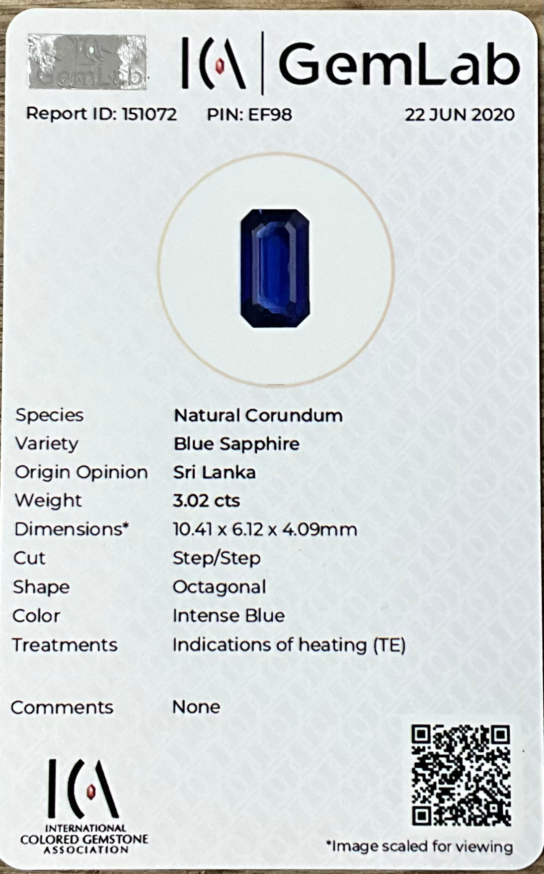 BLUE SAPPHIRE EMERALD CUT