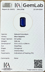 BLUE SAPPHIRE EMERALD CUT