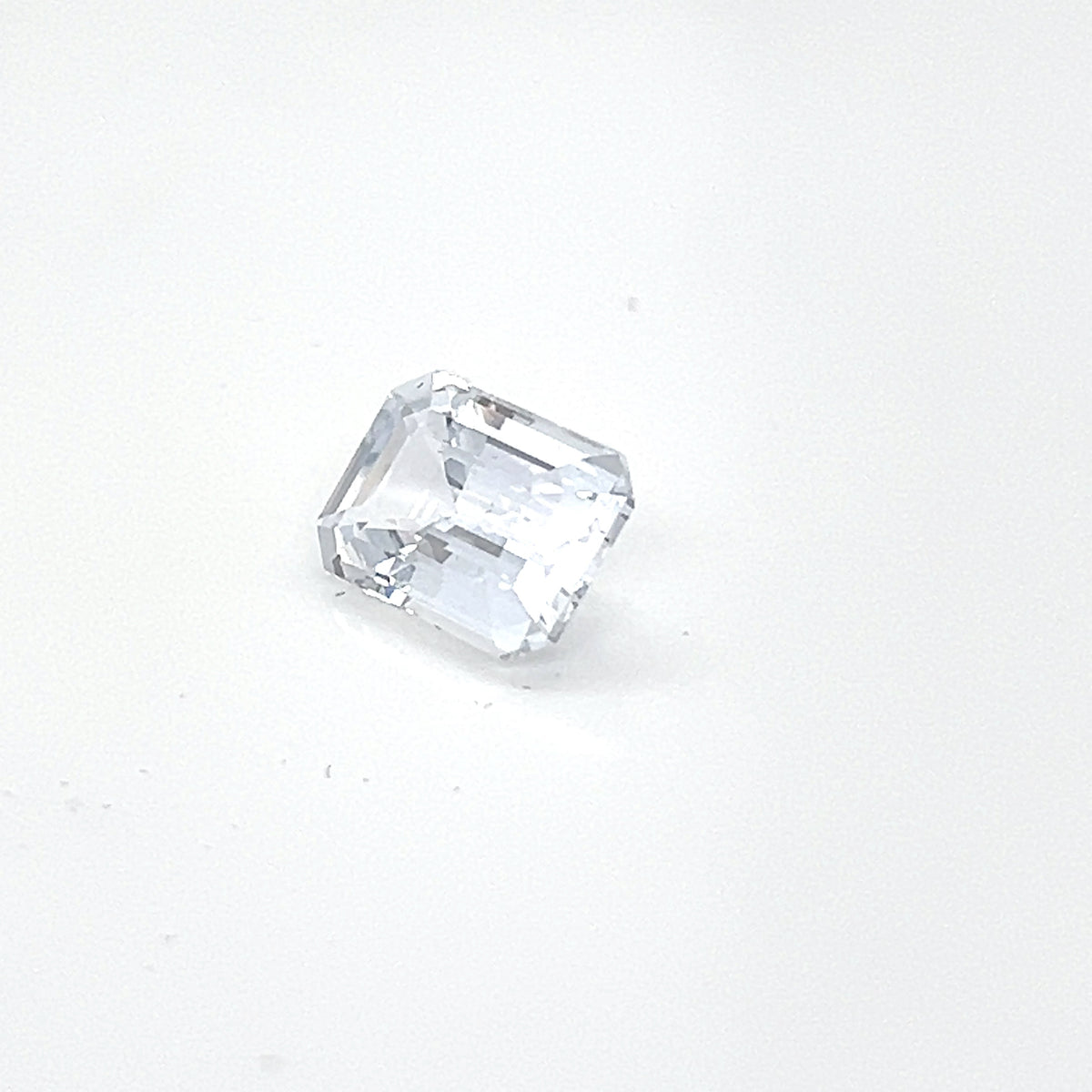 WHITE SAPPHIRE EMERALD CUT